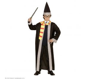 Wizard costume: long robe, hat and scarf for children