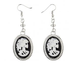 Camee earrings in Gothic and horror style