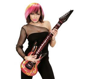 Inflatable guitar, flame