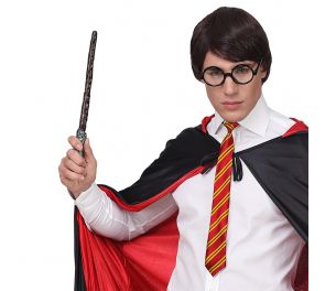 Wizard set: eyeglasses, magic wand and necktie