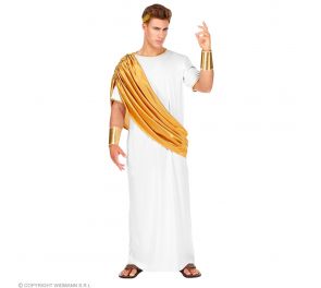 Roman toga costume in white and gold