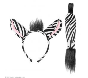 Zebra dress-up set: ear diadem and tail