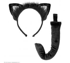 Cat dress-up set: ears on diadem and tail