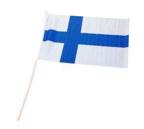 Sinivalkoinen kankainen suomen lippu