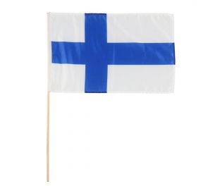 Finnish flag with a rod