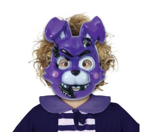 Robottimaisen näköinen liila jänisnaamari lapsella