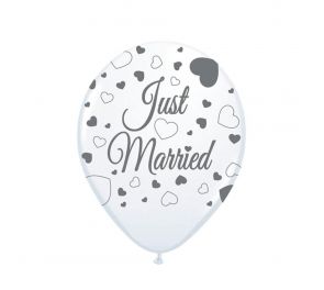 Just Married balloons, 8 pc.