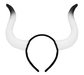 Musta pääpanta jossa valkoiset sarvet