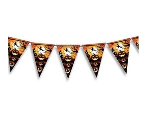 Mustan ja oranssin sävyinen Halloween-teemainen viirinauha