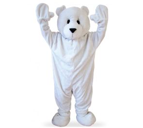 Valkoinen jääkarhu-maskottiasu