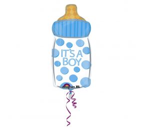 It's a Boy Foil balloon, baby bottle