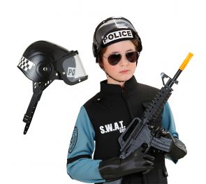 Police helmet for kids, black