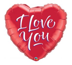 Foliopallo I Love You-tekstillä