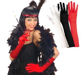 Satin gloves, elbow length