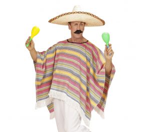 Hapsullinen raita-poncho aikuisille