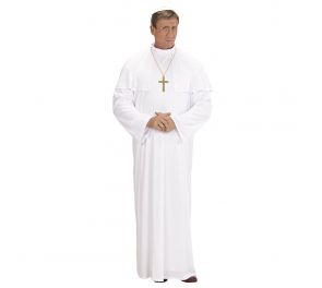 Valkoinen paavin kaapu sekä hattu aikuisille