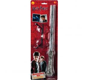 Harry Potter magic wand and eyeglasses