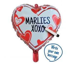 Heart foil balloon, writable