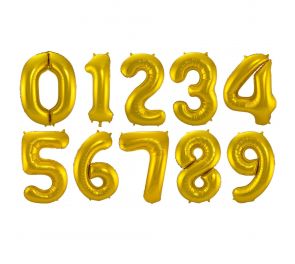 Number balloons, gold