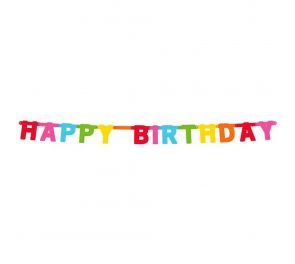 Happy Birthday -banneri, värikäs