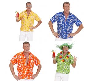 Short-sleeved shirt for summer men, Hawaiian and hippie styles