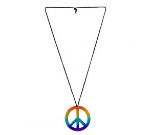 Peace sign necklace, Rainbow