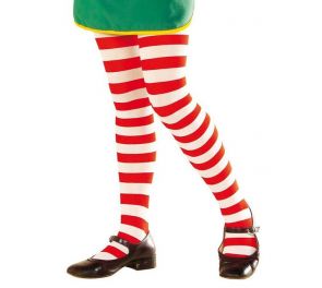 Red/white striped tights for children