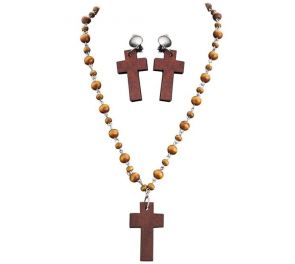 Mary Rose Rosary and cross earrings