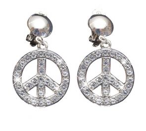 Strass earrings Peace