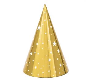 Golden cardboard party hat