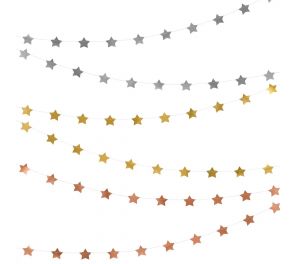 Tähdet-koristenauha, eri värejä, 3,6m