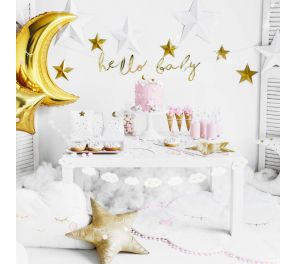 Hello baby-tekstinauha baby shower-juhliin