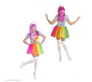 Rainbow Unicorn dress with horn diadem