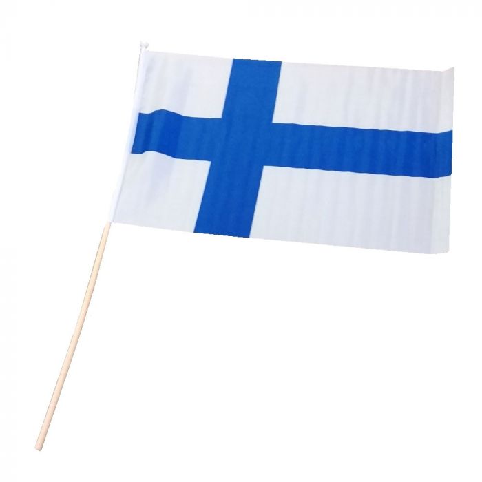 Suomen lippu kepissä kannatusväline - punanaamio.fi